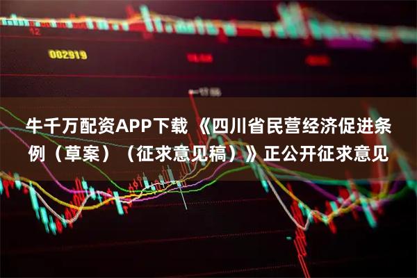 牛千万配资APP下载 《四川省民营经济促进条例（草案）（征求意见稿）》正公开征求意见